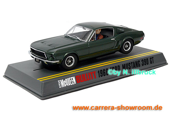 P001 Pioneer slot Cars Ford Mustang 390 GT Bullitt movie / Steve McQueen